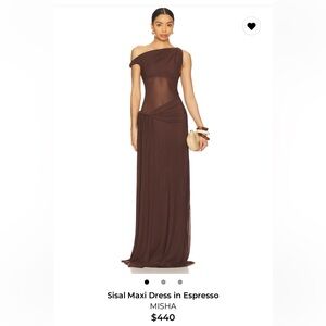 Misha Sisal Maxi Dress in Espresso